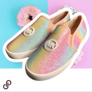 🍭👟MICHAEL KORS Ombre Pastel Glitter Slip On Shoes👟🍭